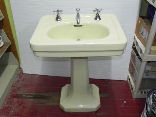 Kohler Antique Vintage Pedestal Ceramic Porcelain Sink 20 " X 24 "