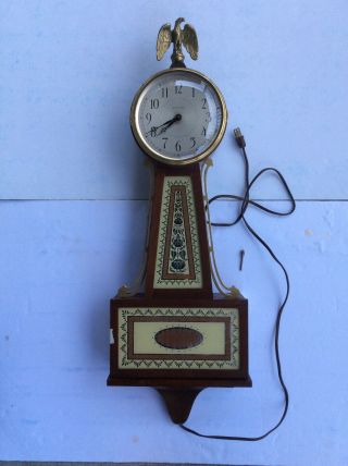 Vintage Large Seth Thomas Banjo Electric Strikes Wall Clock No E505 - 000,