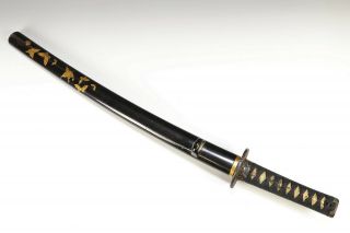 Antique Japanese Samurai Sword With Mixed Metal Mounts