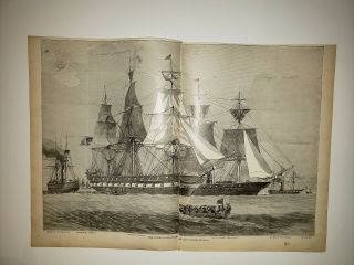 Fort Pickens Florida Uss Wyandotte Uss Brooklyn Crusader 1867 Civil War Sketch