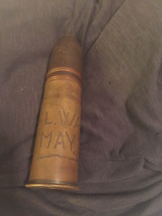 Ww1 French 37mm Shell Complete Inert Dummy Trench Art Only