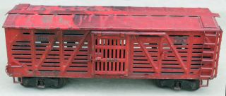 Large Antique Pressed Steel Buddy L Outdoor Railroad Train 3017 Cattle Car