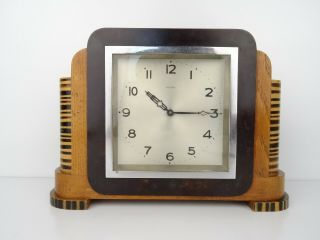Mauthe Art Deco Mantel Desk Alarm Clock Vintage German (junghans Hermle Era)