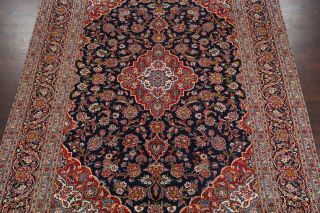 Vintage Navy Blue & Red Traditional Floral Persian Large Rug Oriental Wool 10x13 3
