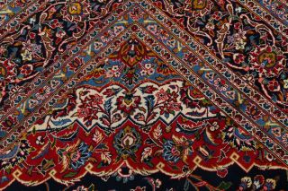 Vintage Navy Blue & Red Traditional Floral Persian Large Rug Oriental Wool 10x13 7