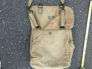 WWII US Army Musette Bag w/ rare shoulder strap Luce Co.  1942 dated Ex Cond NR 7