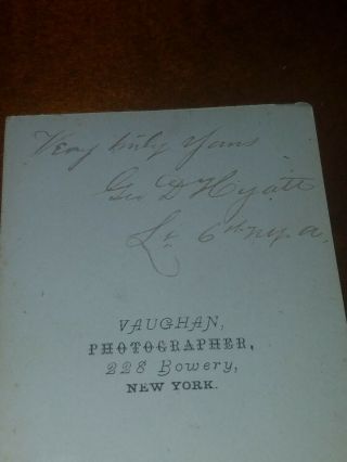 Rare 1860s York 6th Signed CIVIL WAR SOLDIER Geo Hyatt CDV 3