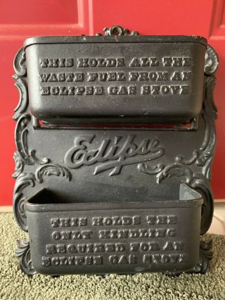 Antique Rockford Eclipse Cast Iron Gas Stove Match Holder Rare