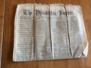 Philadelphia Newspaper Civil War 5/28 1864 Sherman Flanks Altoona Johnston Lee