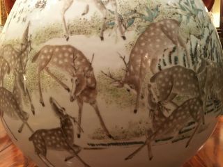 A Large and Important Qing Dynasty 100 Deer Famille Rose Zun Vase,  Marked. 3