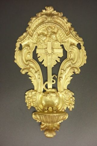 Stoup,  Putti And Dragon,  Period Napoleon Iii,  Era 19th - Bronze - French Antique