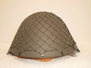 East German DDR m56 helmet with liner and net,  stamped II 9 60 3