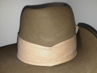 Vintage Aukbra Australian Army Officer Military Slouch hat w/ chin strap 7 1/4 5