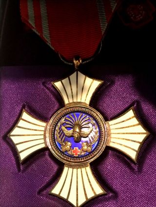 Ww2 Ww1 Japan Order Of Merit Red Cross Medal In Case Of Issue