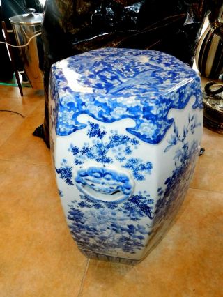 Magnificent Rare Antique Chinese Blue & White Porcelain Garden Seat 3