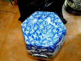 Magnificent Rare Antique Chinese Blue & White Porcelain Garden Seat 4