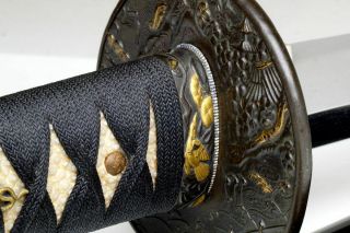 Art Mountings: Authentic Japanese Katana Sword 420Yr Antique Samurai Nihonto 10
