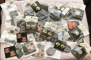 Assorted New/used Military,  Demolay,  Masonic Badges,  Patches,  Pins,  Etc.