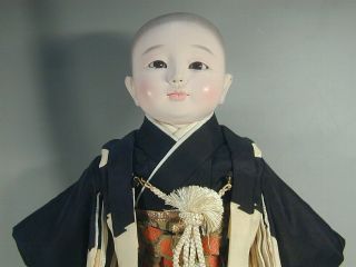 Ichimatsu Boy Doll 100 Japanese 37.  5cm Gofun Composite Child Silk Hakama Ningyo
