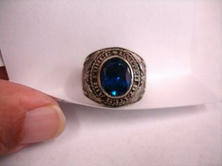 United States Air Force Sterling Silver Blue Stone Ring Size 8