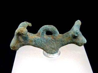 Excessively Rare Celtic Bronze Age,  Halstatt Zoomorphic Double Headed Amulet,