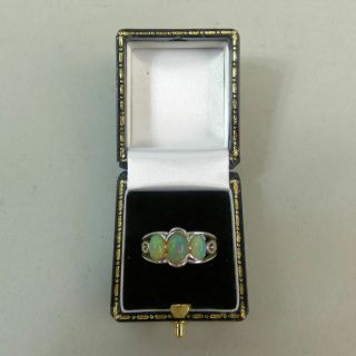 FINE STERLING SILVER ARTS & CRAFTS FORM OPAL RING SIZE K - 3.  2 GRAMS 2