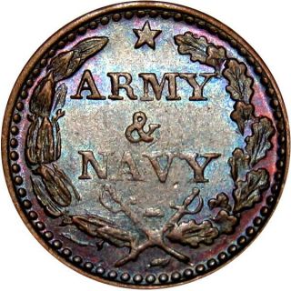 1863 Army & Navy Patriotic Civil War Token