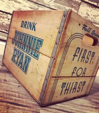 Very Rare Vintage 1960’s Drink Johnnie Ryan Soda Pop Crate