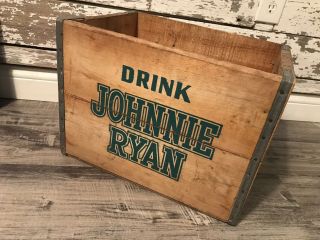 Very Rare Vintage 1960’s Drink Johnnie Ryan Soda Pop Crate 2