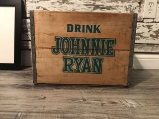 Very Rare Vintage 1960’s Drink Johnnie Ryan Soda Pop Crate 3