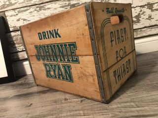Very Rare Vintage 1960’s Drink Johnnie Ryan Soda Pop Crate 5