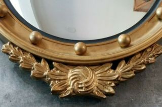 Vintage Federal Eagle Convex Mirror - Wooden Frame w/ Gold Gilded Frame 4