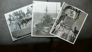 3 Usa Navy Vintage Photos 1957 - 60 Uss Knapp (dd - 653),  Fletcher - Class