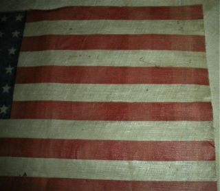 1865 CIVIL WAR 36 STAR UNITED STATES FLAG MEASURES 14 1/4 X 10 3/4 INCHES vafo 4