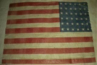1865 CIVIL WAR 36 STAR UNITED STATES FLAG MEASURES 14 1/4 X 10 3/4 INCHES vafo 7