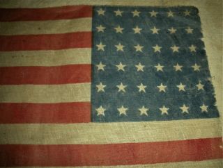 1865 CIVIL WAR 36 STAR UNITED STATES FLAG MEASURES 14 1/4 X 10 3/4 INCHES vafo 8