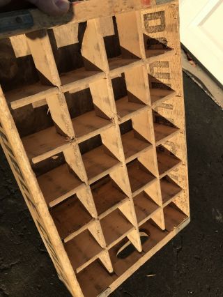 Very Rare Vintage 1967 Double Cola Wood Soda Crate 24 Dividers 4