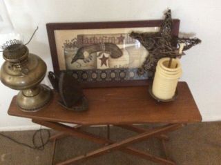 Antique Wood Ironing Board /primitive/vintage/folding Tbl.  /antq.  Ironw/rest/htf