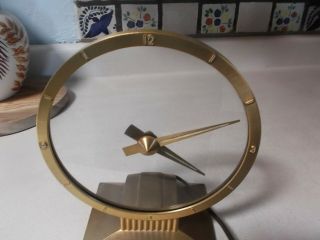 Vintage 1950 ' s Art Deco Jefferson Golden Hour Mystery Clock 2
