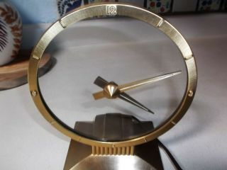 Vintage 1950 ' s Art Deco Jefferson Golden Hour Mystery Clock 3