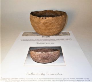 Very Rare Nazca Coiled Basket c.  300 - 600 A.  D.  C.  O.  A.  AACA 6