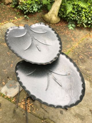 Vintage SALTERINI Lily Pad set 2 Nesting Tables Iron Mid Century Modern Garden 2