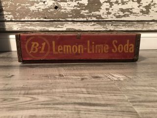 Very Rare Vintage 1947 B1 Lemon Lime Wood Soda Crate St.  Louis Mo 2