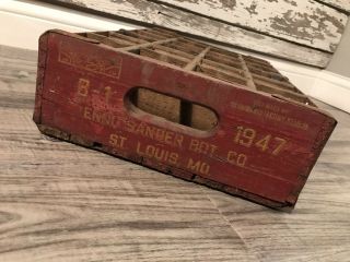 Very Rare Vintage 1947 B1 Lemon Lime Wood Soda Crate St.  Louis Mo 4