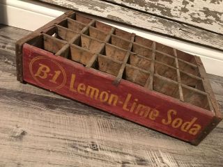 Very Rare Vintage 1947 B1 Lemon Lime Wood Soda Crate St.  Louis Mo 7