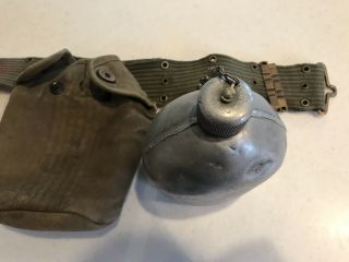 WWII Airborne Field Gear Belt Canteen First Aid Kit Web Paratrooper WW2 2