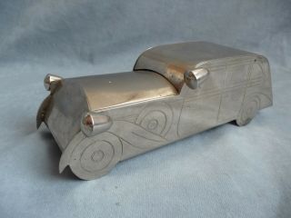 Art Deco Chrome Plated Automobile Car Shaped Cigarette Holder Dispenser 1930s