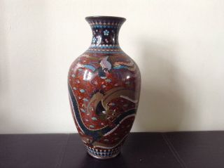 Stunning Large Antique Meiji Cloisonne Vase