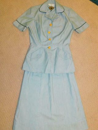 Vintage 1959 U S ARMY Womans Basic Summer UNIFORM bouse skirt SIDRAN Sz 10 Long 2