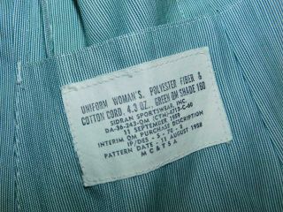 Vintage 1959 U S ARMY Womans Basic Summer UNIFORM bouse skirt SIDRAN Sz 10 Long 4